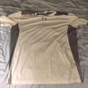 Grey and White Under Armor Shirt (Medium)